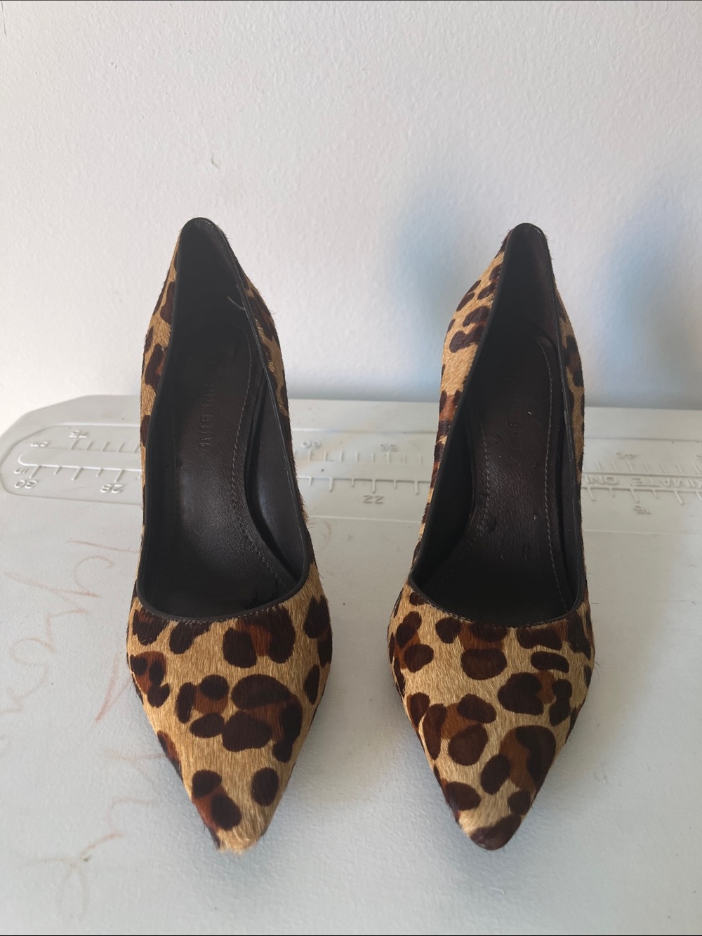 Gianni Bini Leopard Print Pointed Toe Pumps - Brown